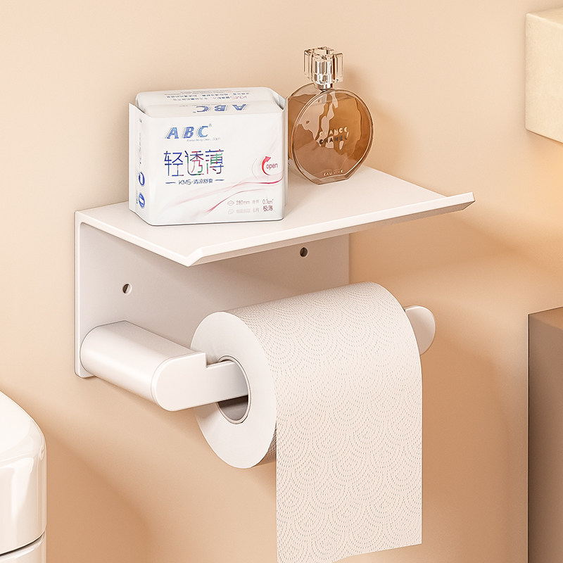 高档卫生间卷纸架置物架壁挂式厕所上墙抽纸盒免打孔纸巾盒高级感,家庭/个人清洁工具,卷纸器/纸巾架,淘宝优惠券,粉丝福利购,淘宝优惠卷