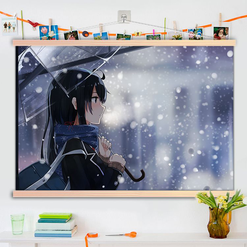 雪之下雪乃挂画实木二次元周边学生宿舍房间挂墙装饰画印照片定制