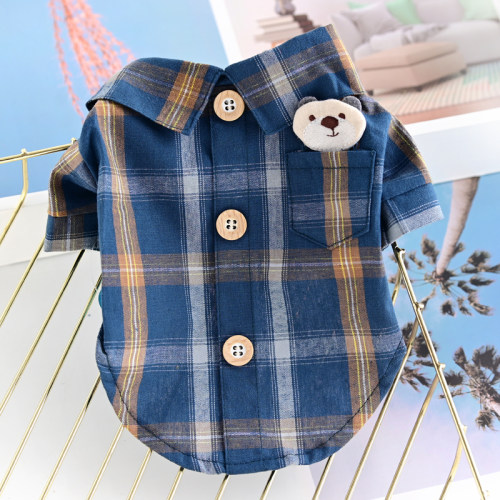 帅气猫咪狗狗衣服衬衫夏季薄款