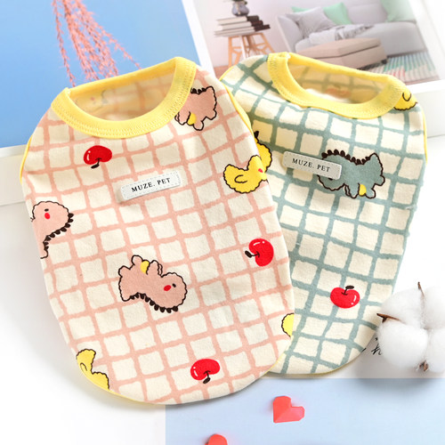 宠物猫咪狗狗衣服小型幼犬吉娃娃比熊泰迪背心纯棉春秋装夏季薄款