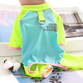 宠物泰迪比熊小狗狗夏天衣服四脚狗狗防尘裤 冰丝凉凉衣防晒衣薄款