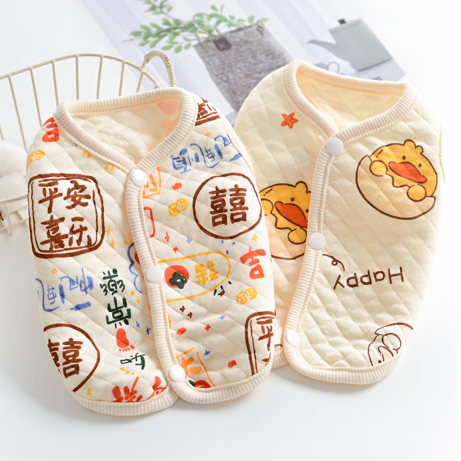 宠物马甲猫咪衣服保暖小狗狗背心泰迪博美纯棉衣新年喜庆春秋冬季
