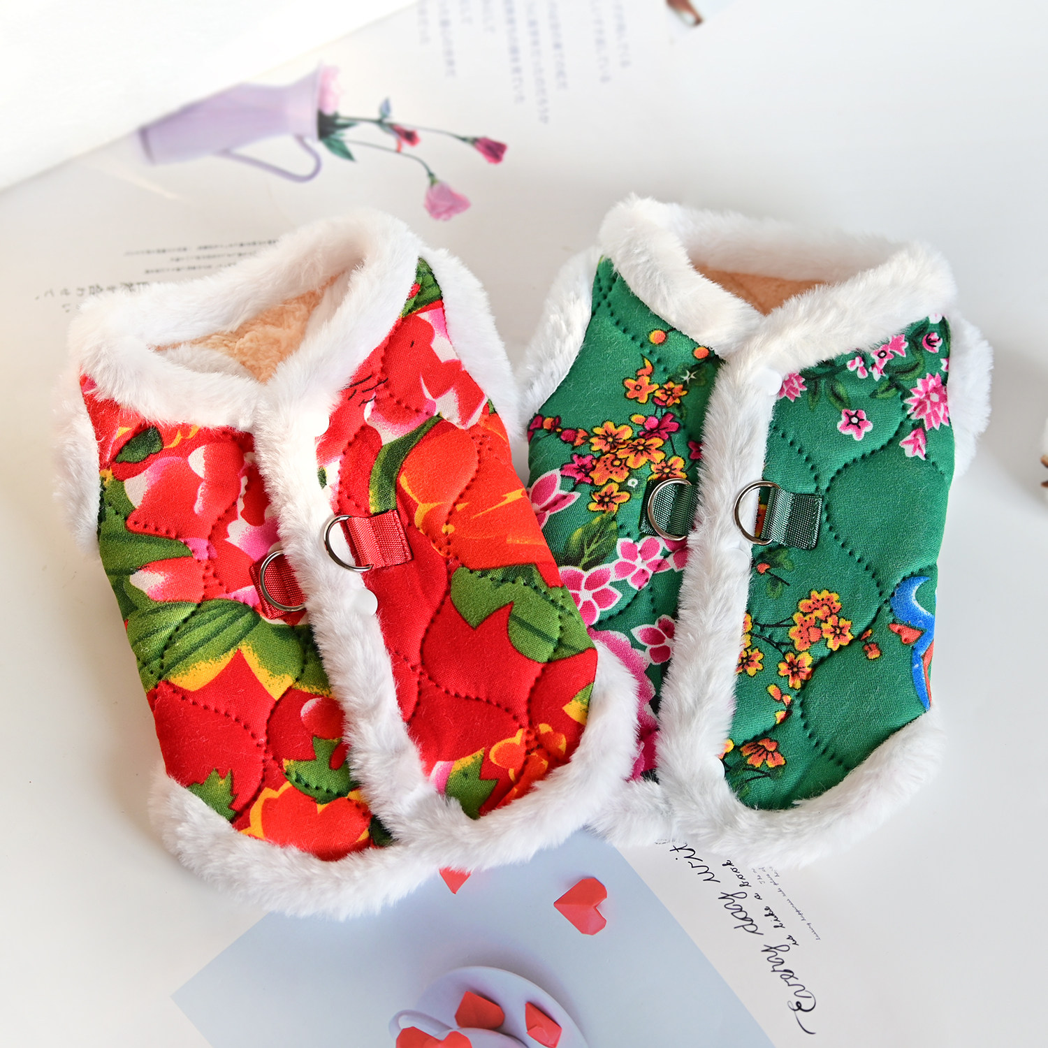 宠物猫咪泰迪比熊小狗狗衣服秋冬新年加厚保暖东北大花棉马甲背心,宠物/宠物食品及用品,狗宠物服装/雨衣,淘宝优惠券,粉丝福利购,淘宝优惠卷