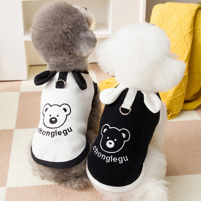 宠物春秋装猫咪狗狗衣服小型犬博美泰迪比熊可牵引绳背心夏季薄款