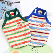 纯棉宠物猫咪狗狗衣服泰迪小型犬博美雪纳瑞条纹吊带背心夏季 薄款