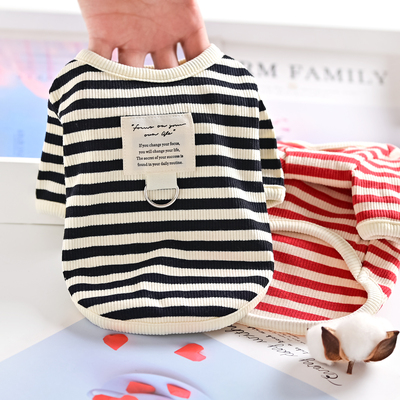 宠物猫咪狗狗秋季衣服小型犬泰迪比熊博美纯棉打底衫T恤春夏薄款