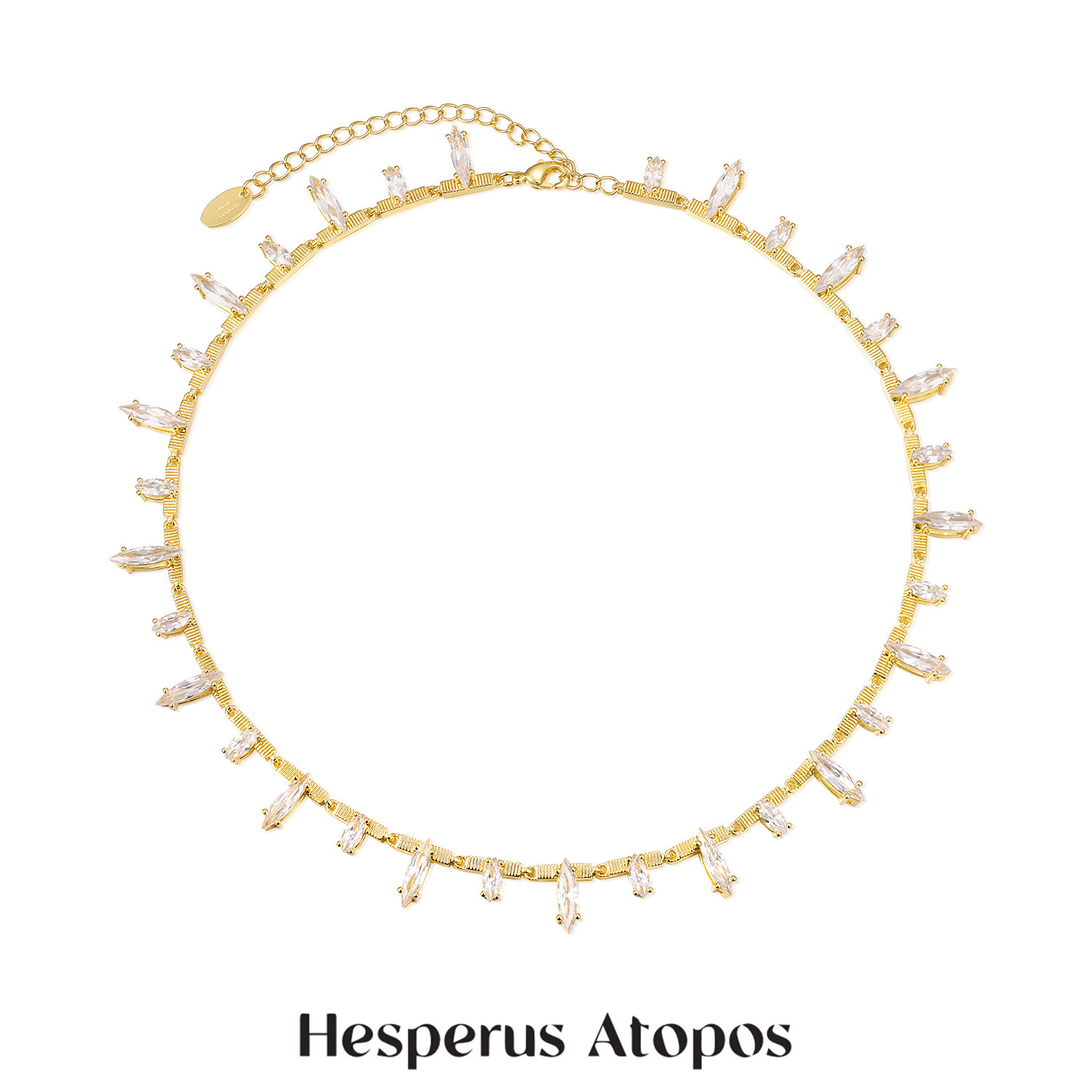 Hesperus Atopos金色菱形闪钻项链小众复古时尚锁骨链轻奢精致