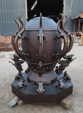 大型纯铜地动仪浑天仪指南针四大发明校园摆件铸铜地球仪展览馆