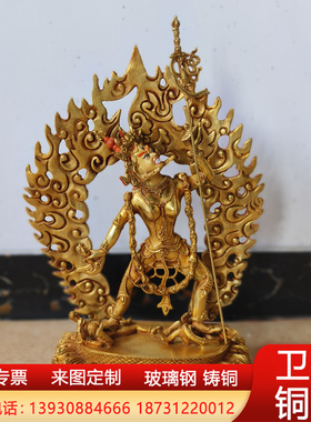 纯铜狮面空行母吉祥天母空行母金刚手藏传佛像寺庙密宗佛像摆件