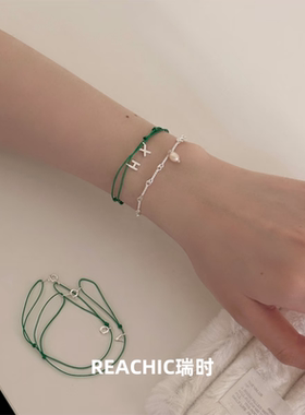 S925纯银字母手绳ins博主同款