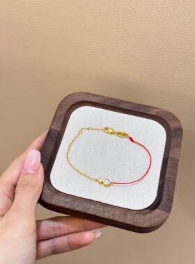 【双钻款半链半绳】小红绳好运手链黄金色