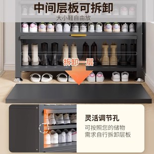 柜家用门口入户防尘玄关靴柜大容量铁艺上X翻门多层鞋 优选钢制鞋