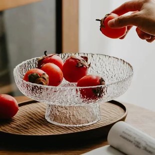 网红水果盘简z约蛋糕盘小家用轻奢干果零食果盘i 优选磨砂玻璃欧式