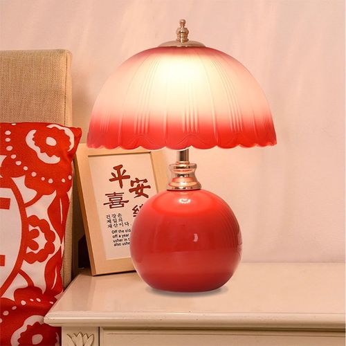 精选奶油风台灯i卧室床头柜灯高级感轻奢新儿童女孩结婚长明浪漫