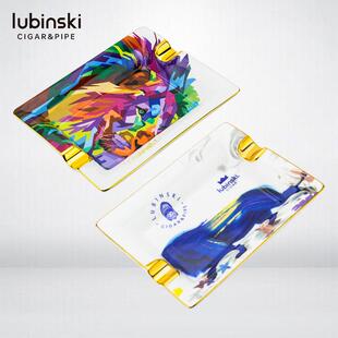 精选雪茄缸陶瓷烟灰烟lubinski器2鲁宾斯O基彩绘大潮灭容量欧式骨