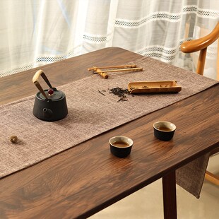 和风茶桌布艺长K条桌布布条茶旗茶几干 优选禅意桌旗亚麻茶席日式
