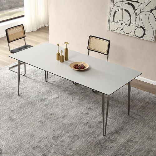 精选意式c德利丰长方形岩板餐桌轻奢现代简约家用小户型年新款餐