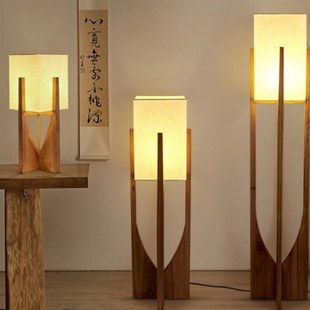 精选侘寂风禅意客厅落地灯新中式 设计师高级N感民宿卧室实木落地