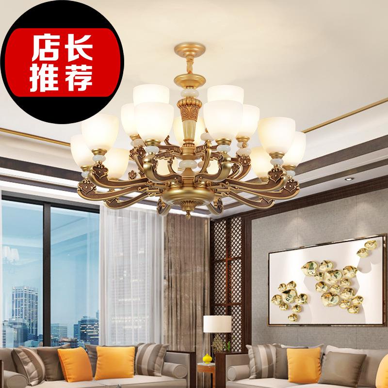 新中式吊灯客厅房间简约锌合金吊w灯现代家居装修百搭