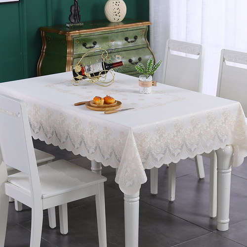 优选日本进口PVC桌布防水防油长方形I茶几布欧式蕾丝防滑防烫台布