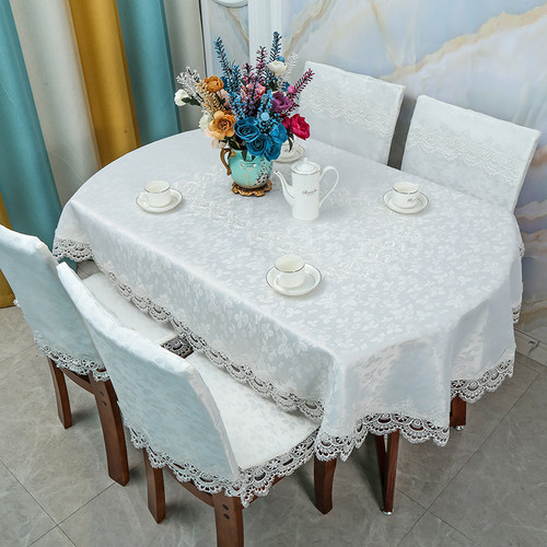 优选椭圆形餐桌i椅子套罩现代简约座布餐桌布椅套椅垫套装中式桌