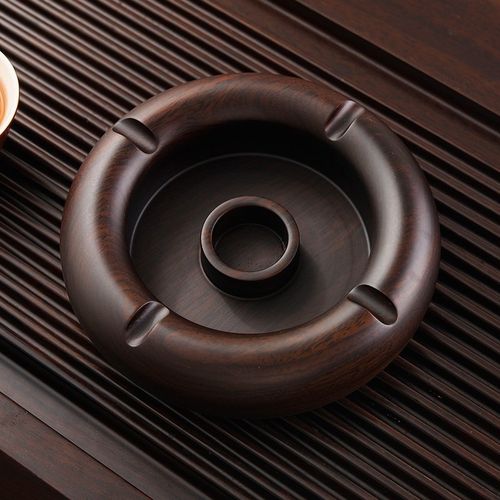 优选中国风实f木烟灰缸带盖家用客厅办公室高档新中式高端大气上