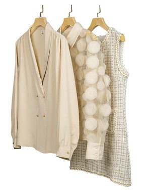 优选轻奢女士衣柜样板房衣帽间摆C件米杏色包包衣服连衣裙软装饰