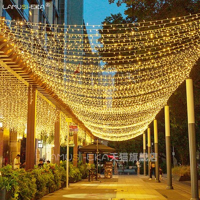 新年太阳能户外庭院氛围灯串满天星挂树缠K树绕树亮化灯景观装饰