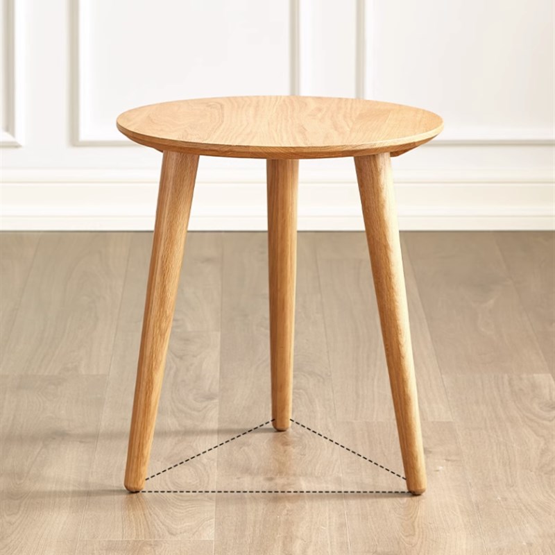 优选北欧实木小圆桌茶几客厅阳台家用简约M原木床头小桌子沙发边