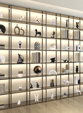 优选新中式轻奢高档家居装饰品摆A件书柜客厅办公室展示柜软装工