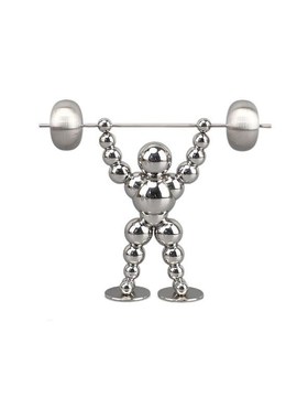 优选新中式烟灰色举重人金属x艺术装饰品办公室样板间客厅家居桌