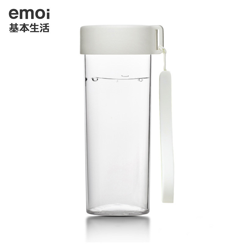 emoi简约塑料水杯便携防漏防摔泡茶杯男女学生韩版创意潮流杯子