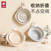 英禾新生婴儿折叠脸盆可携式 宝宝专用洗脸洗屁屁挂钩免打孔可悬挂