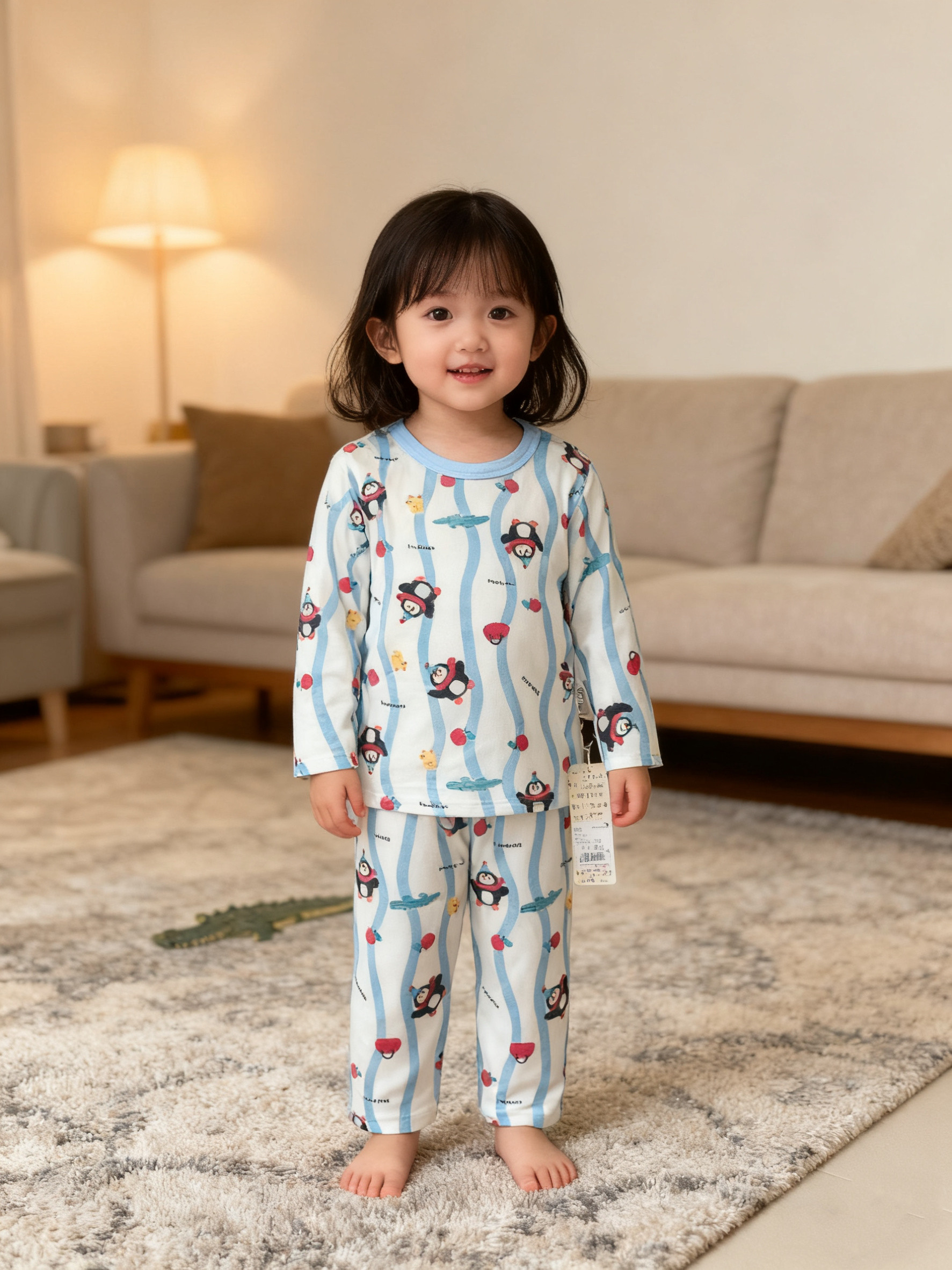 小肉丸家25新款春秋居家服套装打底衫秋衣秋裤高腰护肚幼儿园装