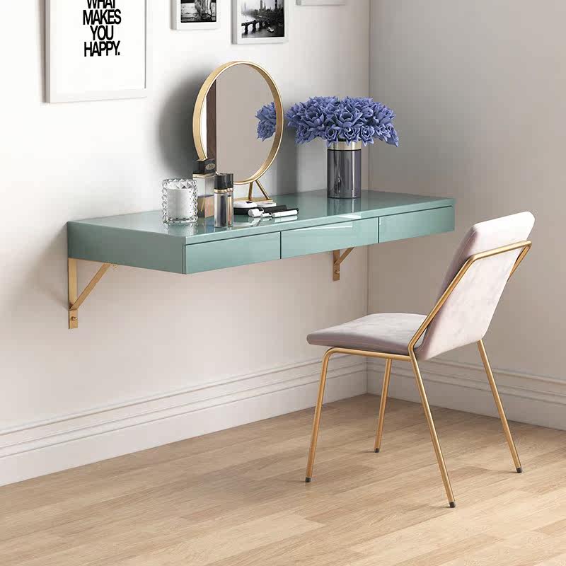 现代简约小户型化妆台北欧壁挂书桌一体电脑梳妆台两用卧室ins风|msdalam kategori perabot kediaman, of Tables, Dresser/meja - dari Buy2taobao.com untuk memberikan perkhidmatan ejen Taobao profesional membeli