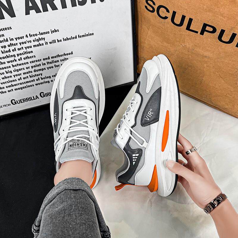 正货运动鞋男夏季网面透气休闲小白老爹男鞋2024新款跑步男款薄款