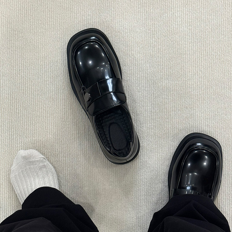 速发休闲男款黑色德比鞋情侣商务正装一脚蹬懒人鞋女