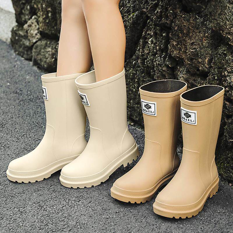 正货网红新款洋气厚底雨鞋女款时尚外穿加绒雨靴女士成人防水防滑