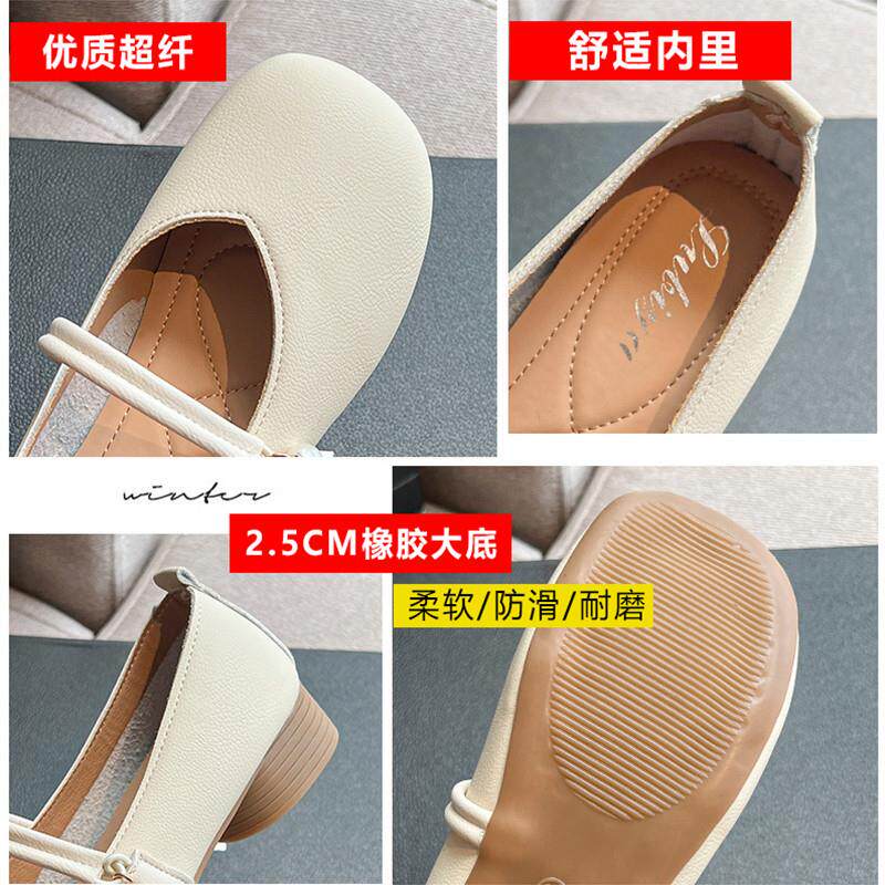 高端晚风芭蕾鞋好巴适女鞋防滑皮鞋女方头性感jk磨砂单鞋子百搭学
