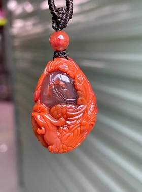 天然南红玛瑙吊坠女款项链毛衣链挂件送女友闺蜜生日礼物
