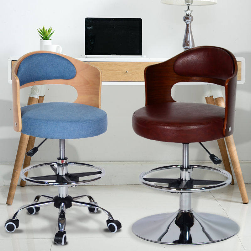 2025新实木吧台椅升降现代简约高脚凳子酒吧椅前台椅美容美甲化妆