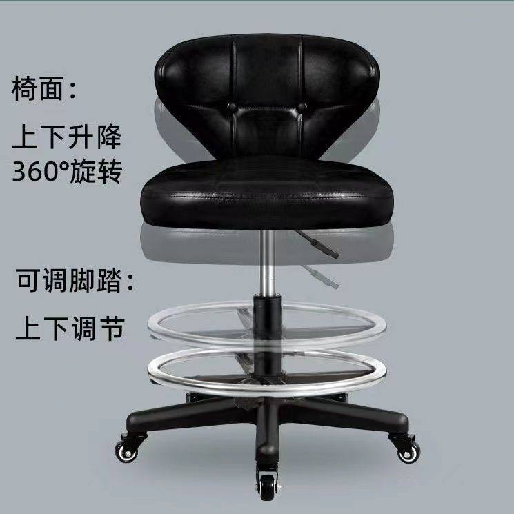 2025美容凳理发店椅子美发店旋转升降圆凳子美甲凳滑轮大工凳化妆