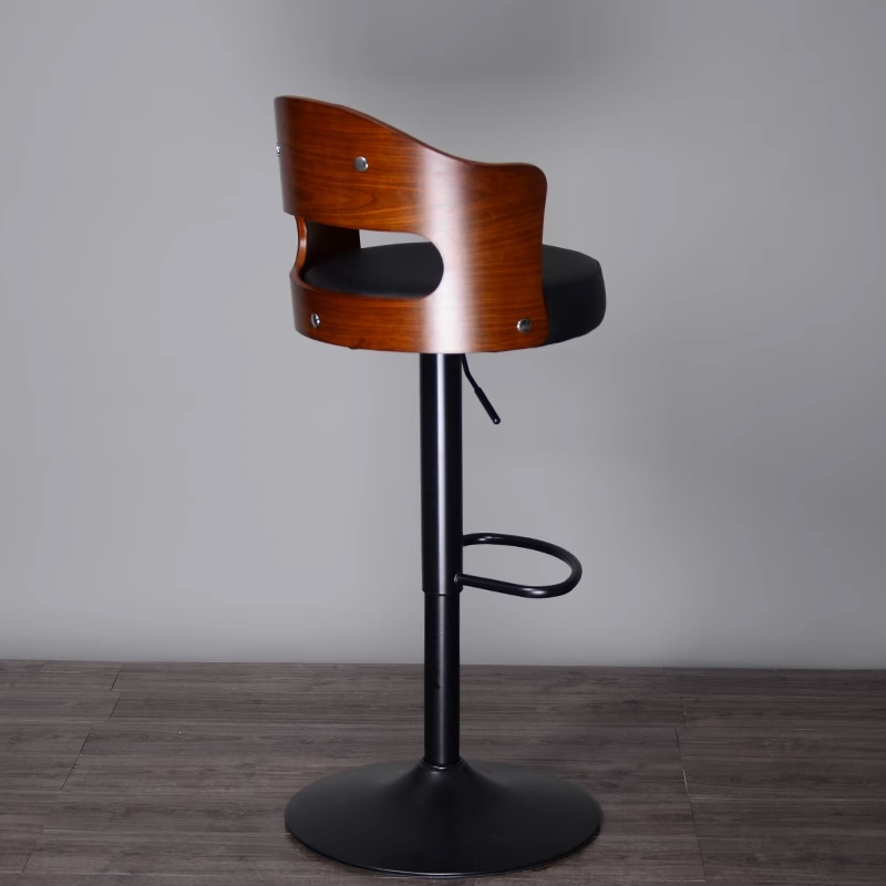 2025吧台椅升降现代简约高脚吧台凳子家用靠背收银前台实木欧式酒吧椅