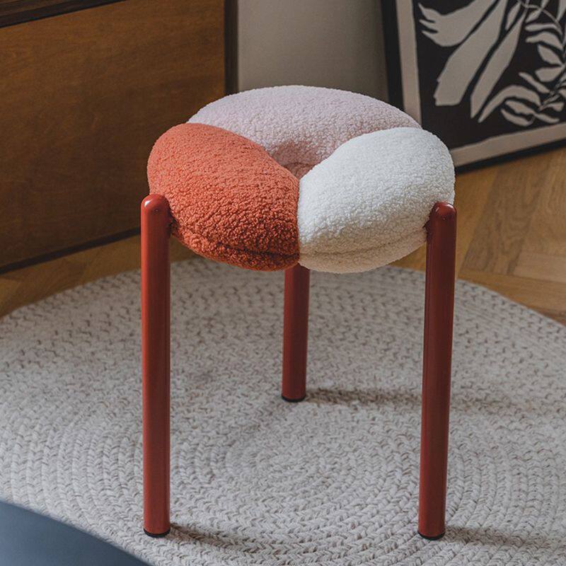 2025北欧家用软包梳妆凳卧室书房餐厅网红可叠放凳子小户型沙发凳