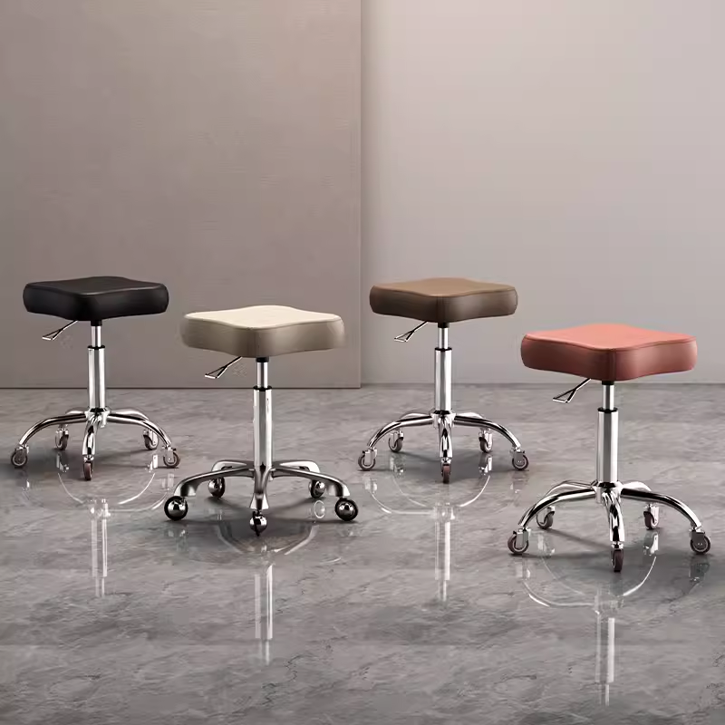 2025美容美发理发店师傅大工凳子滑轮美甲椅子圆凳时尚可升降旋转