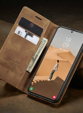 新款适用于三星S25Ultra手机壳翻盖式全包防S23皮套多功能插卡S21Plus保护套男女款磁吸支架硅胶软壳