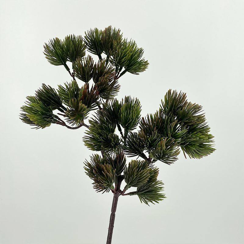 仿真松树枝迎客松假花松针叶圣诞松枝叶子罗汉松塑料松树叶美人松