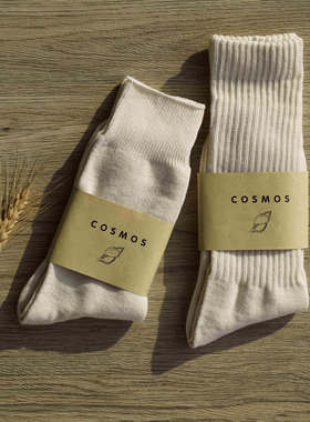 COSMOS春夏薄款透气复古日系堆积高筒男女情侣有机棉长袜  rototo