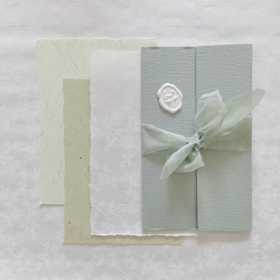 mixsilk绿色系丝带信封浪漫书信套装情侣表白朋友手写信礼物信纸