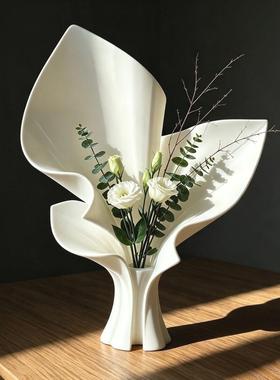 轻奢花瓶摆件客厅家居装饰布置高级感3D打印插花束送生日礼物新款